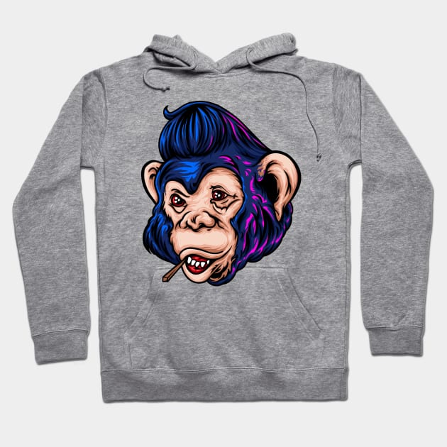 Monkey blue face Hoodie by Mako Design 